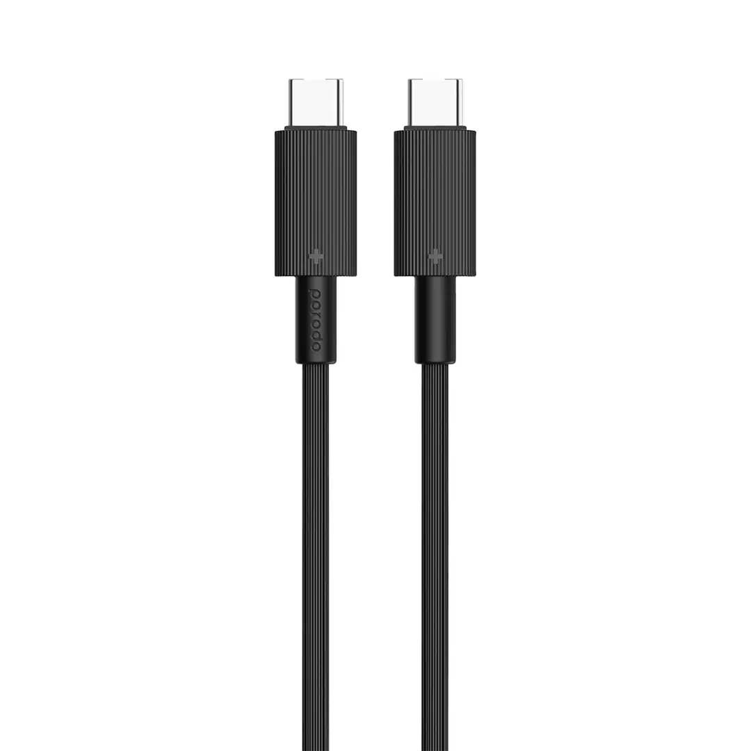 Porodo PD+QC 20W UK Wall Charger with USB-C to USB-C Cable - Black