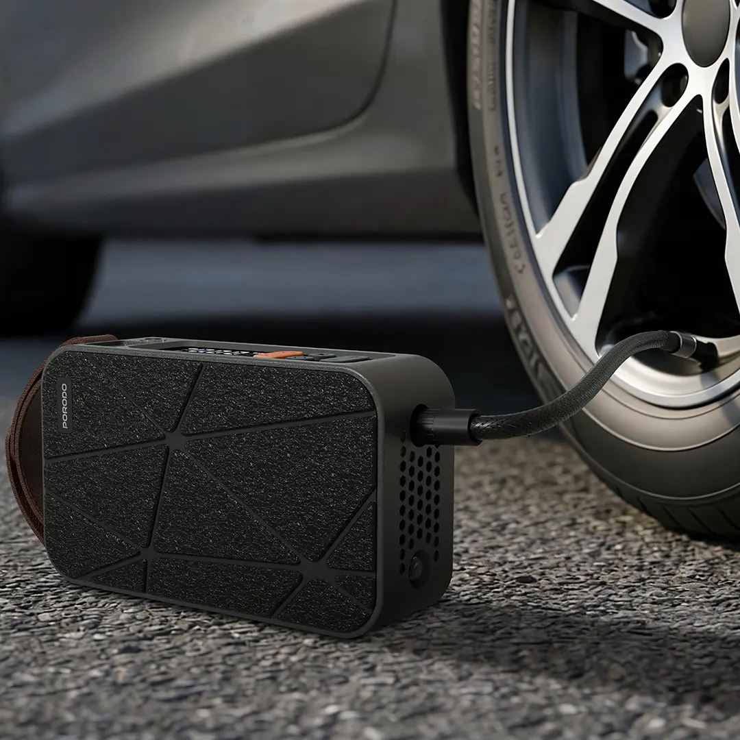 Porodo Flator 4000mAh Car Tire Inflator with Pressure Display