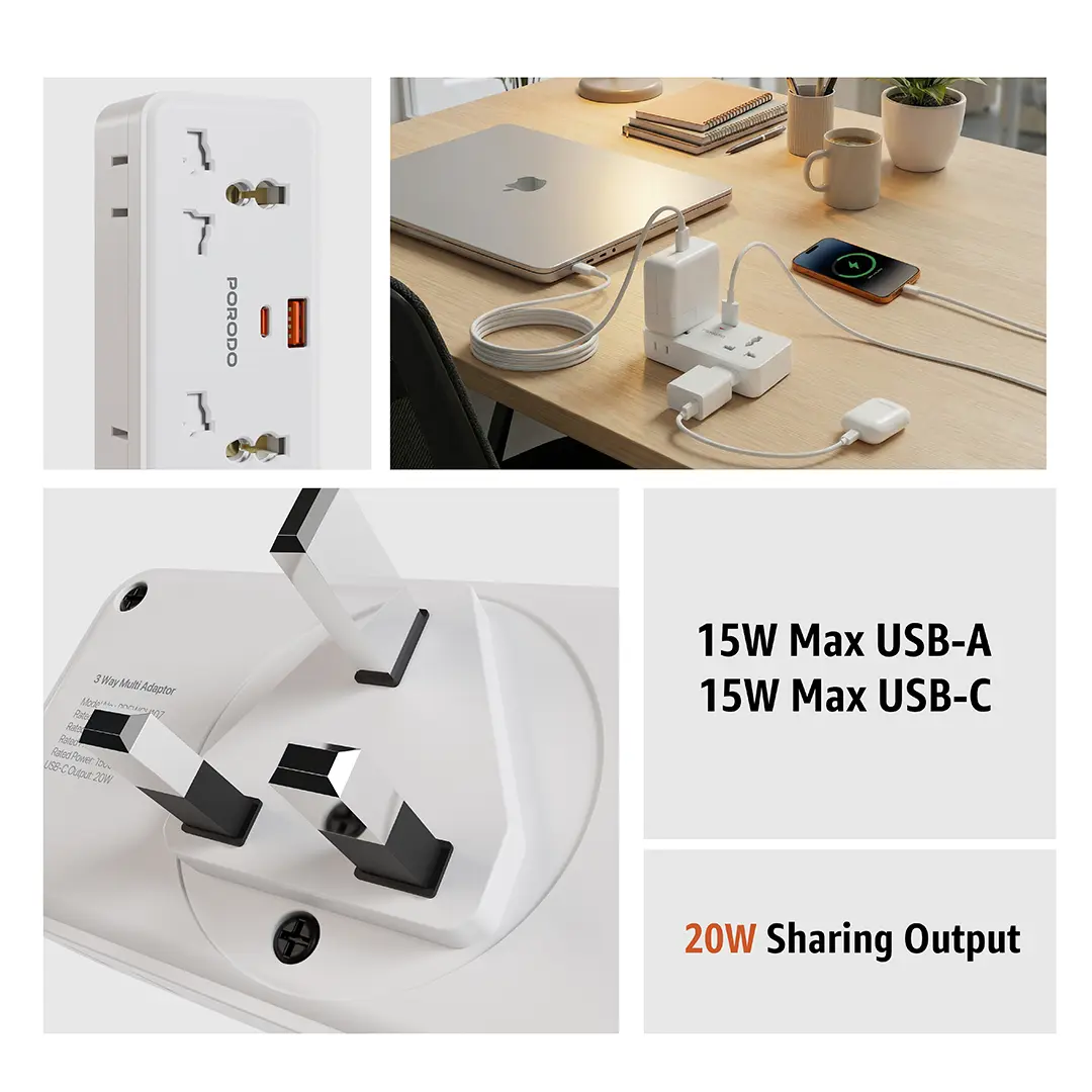 Porodo Plex 1500W Universal Adapter