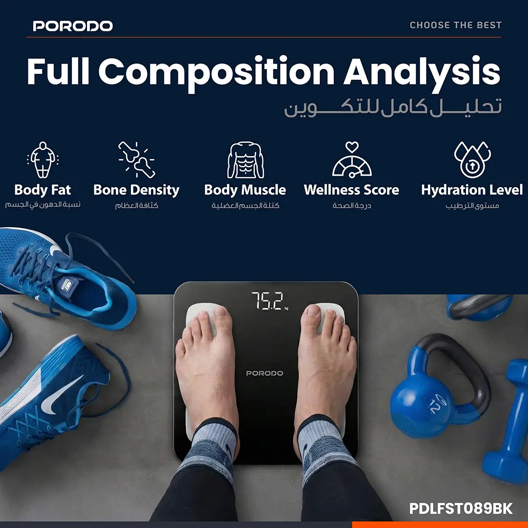 Porodo Lifestyle Precise Analysis Smart Scale