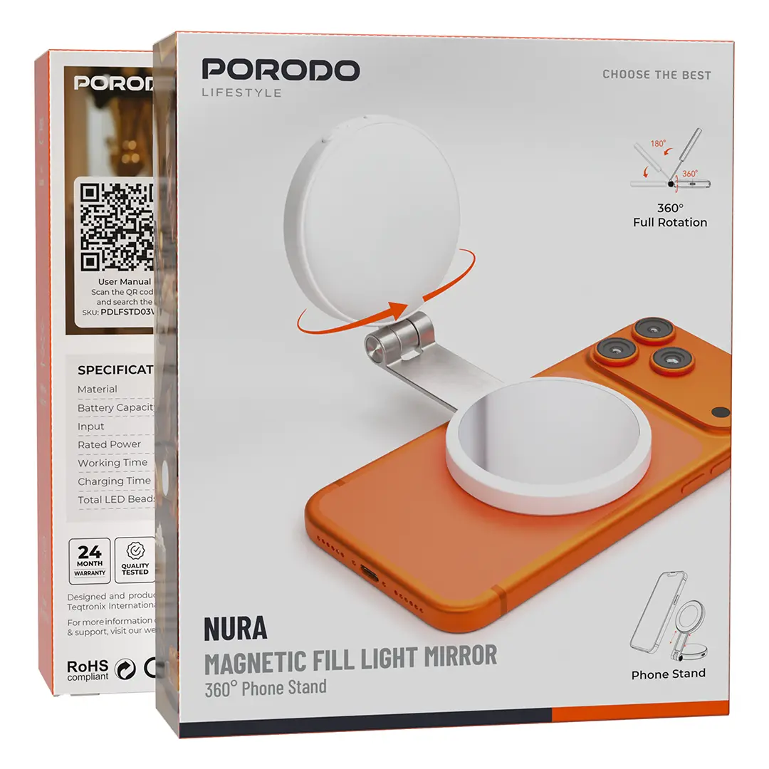 Porodo Nura Magnetic Fill Light Mirror