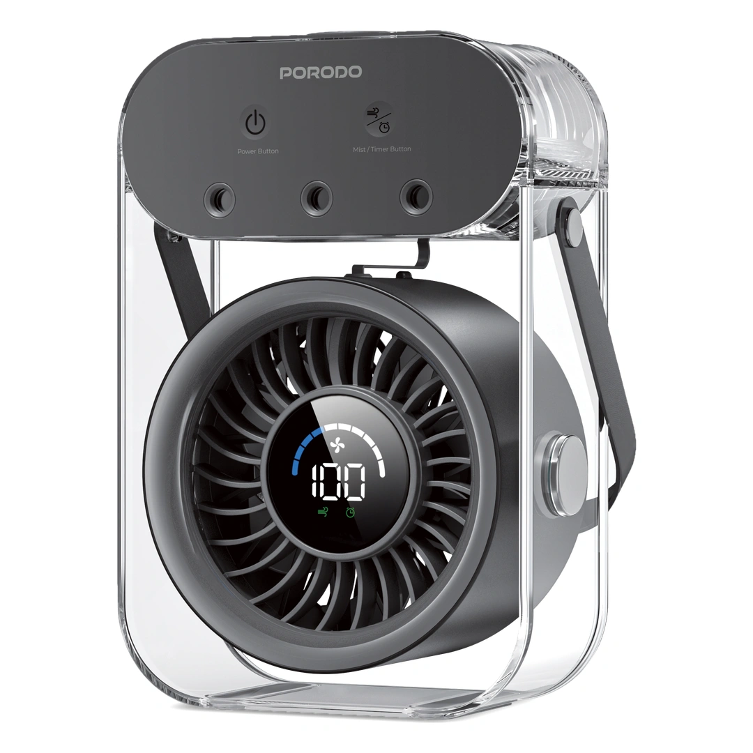 Porodo Lifestyle Chillo Aqua Portable Mist Fan 500mL (Black)