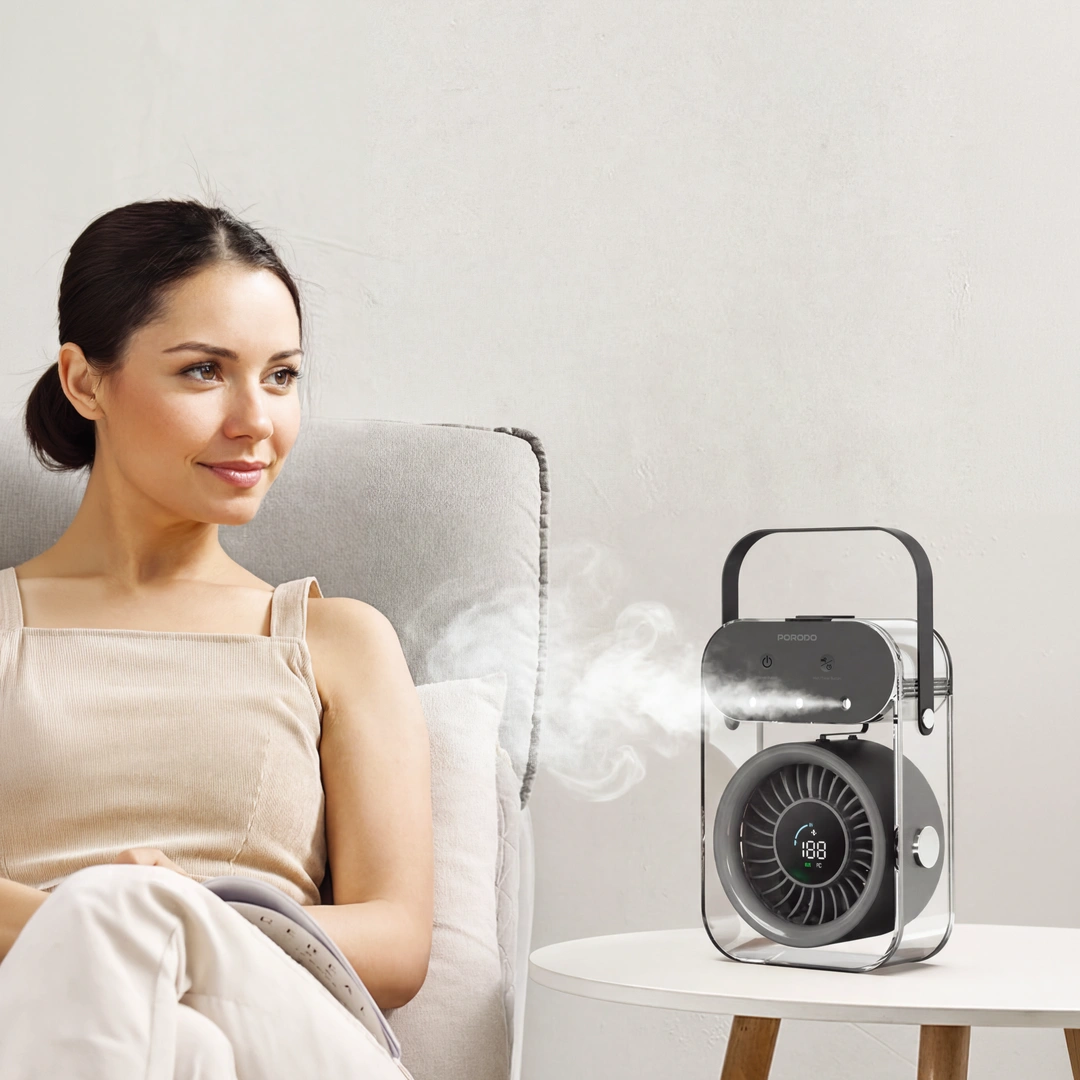 Porodo Lifestyle Chillo Aqua Portable Mist Fan 500mL (Black)