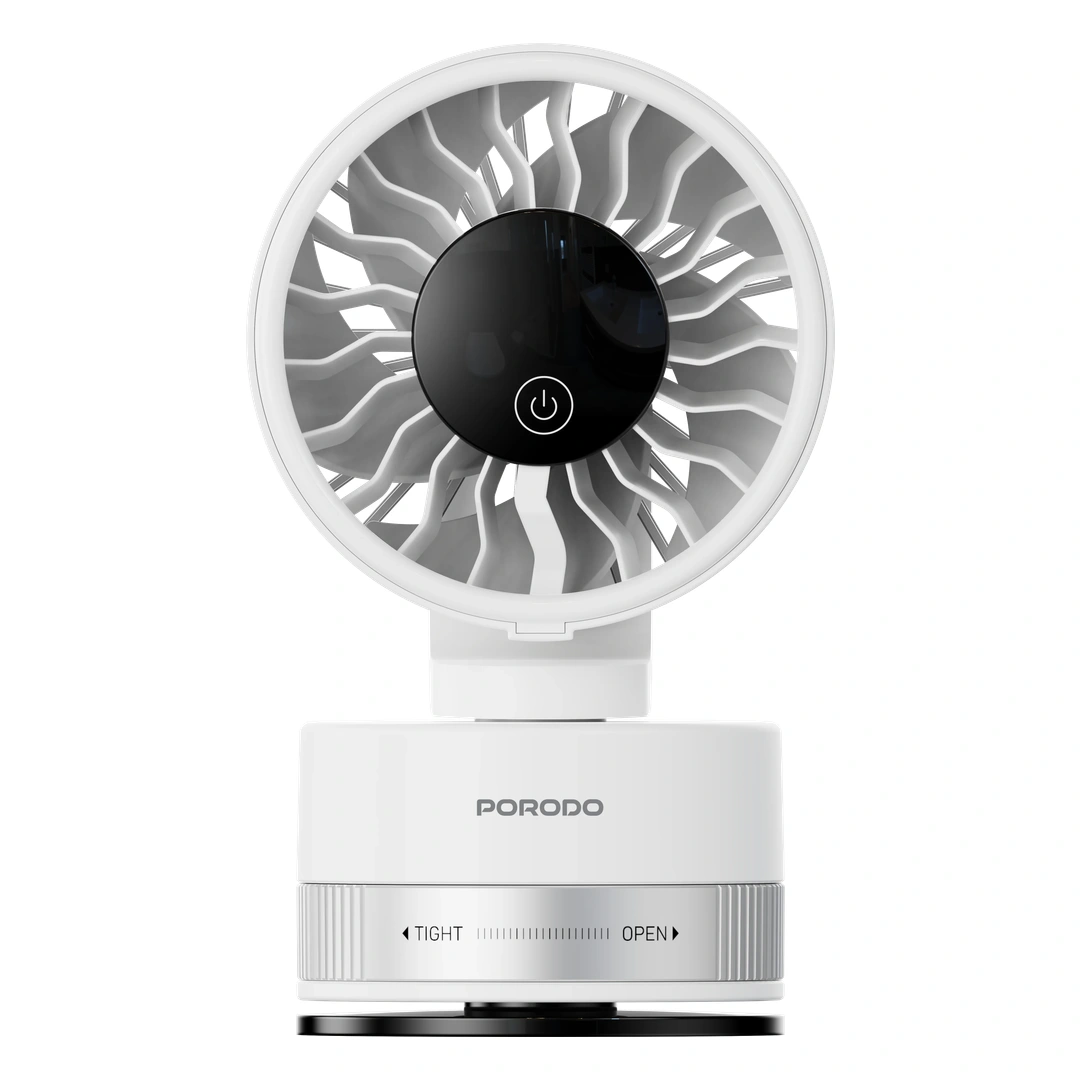 Porodo Chillo Luxe Suction Cup Fan 4000mAh - White