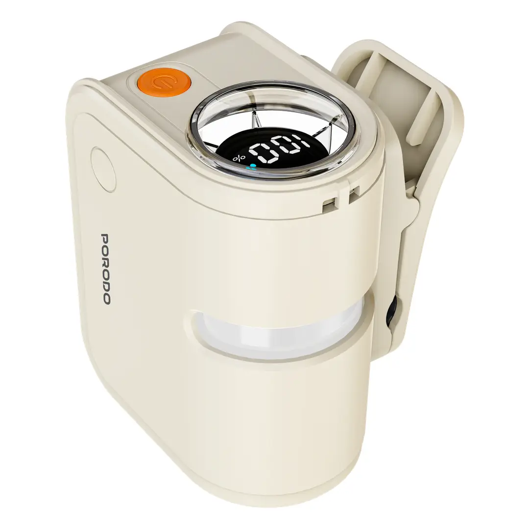 Porodo Lifestyle Chillo Clip Wearable Neck Fan (2000mAh, Beige)