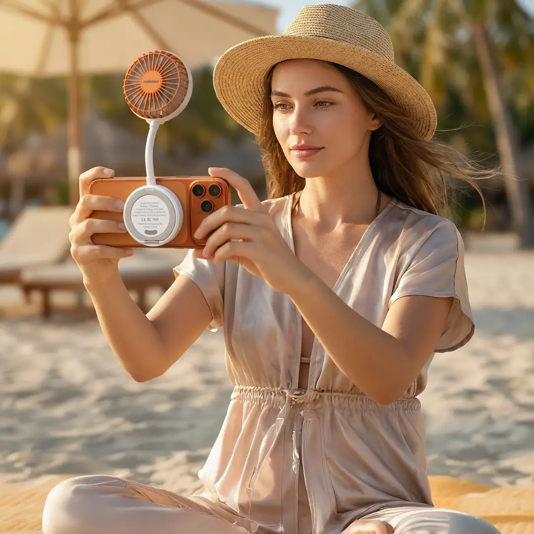 Porodo Lifestyle Chillo Mag 1200mAh Rechargeable Fan - White