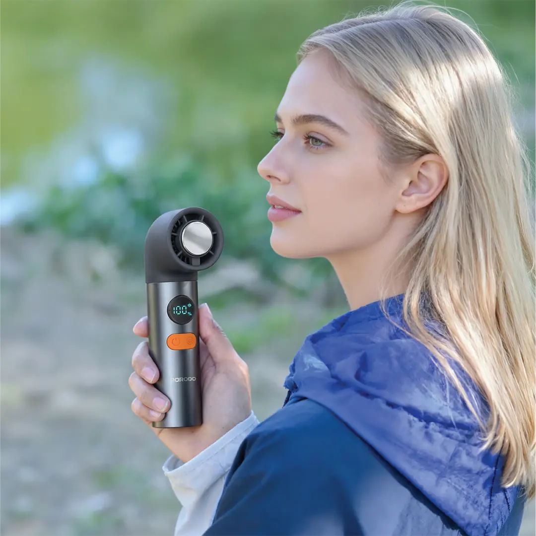 Porodo Lifestyle 3000mAh Handheld Fan with Semiconductor Cooling - Grey