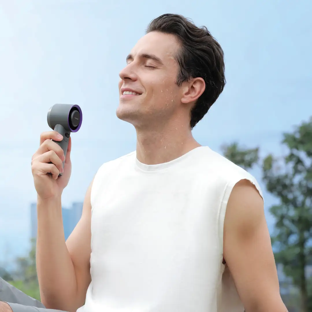 Porodo Lifestyle Chillo Glacia Portable Handheld Fan with Semiconductor Cooling - Grey