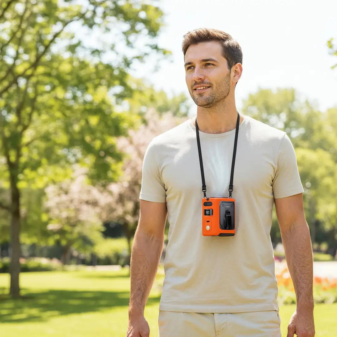 Porodo Lifestyle Chillo Coolclip Cooling Waist Fan, 8000mAh, Orange