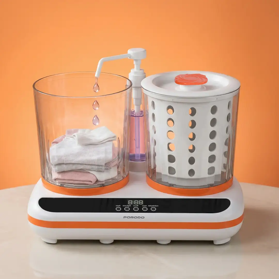 Porodo Lifestyle 2-in-1 Mini Washing Machine - White