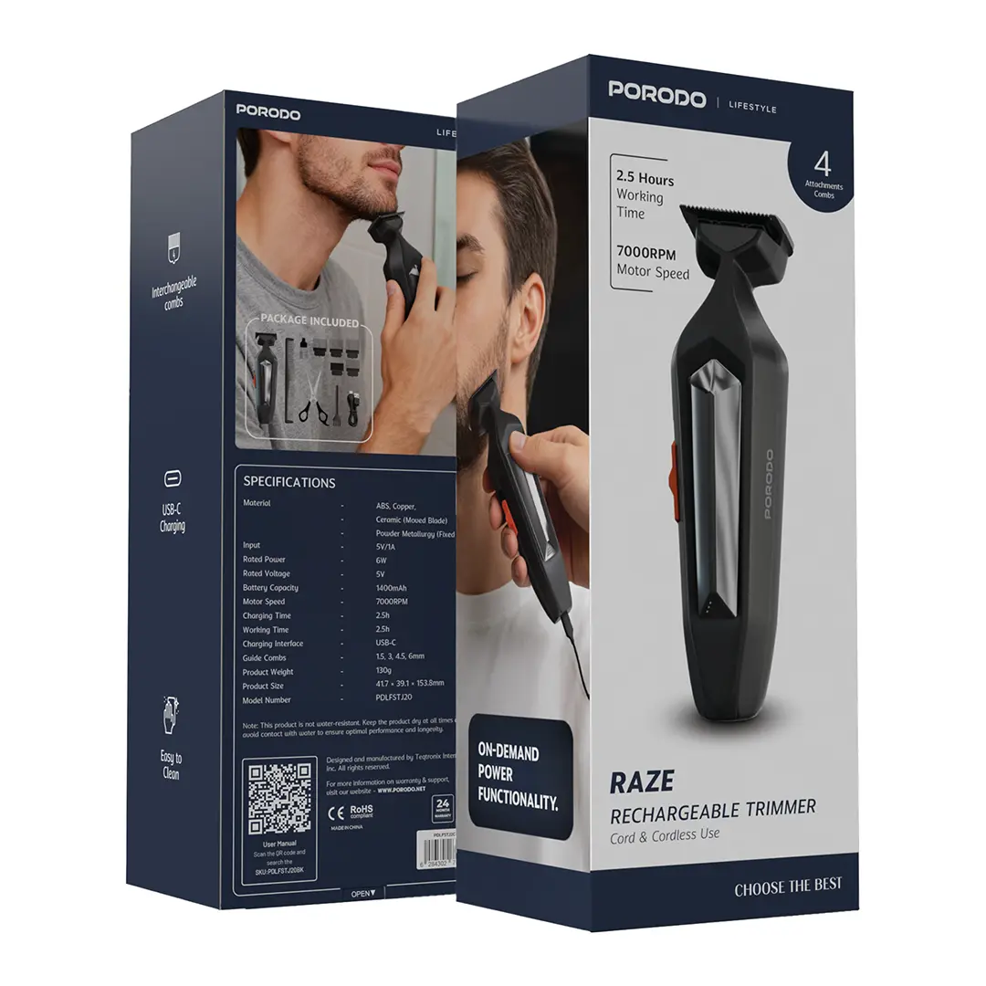 Porodo Raze Lifestyle Rechargeable Trimmer
