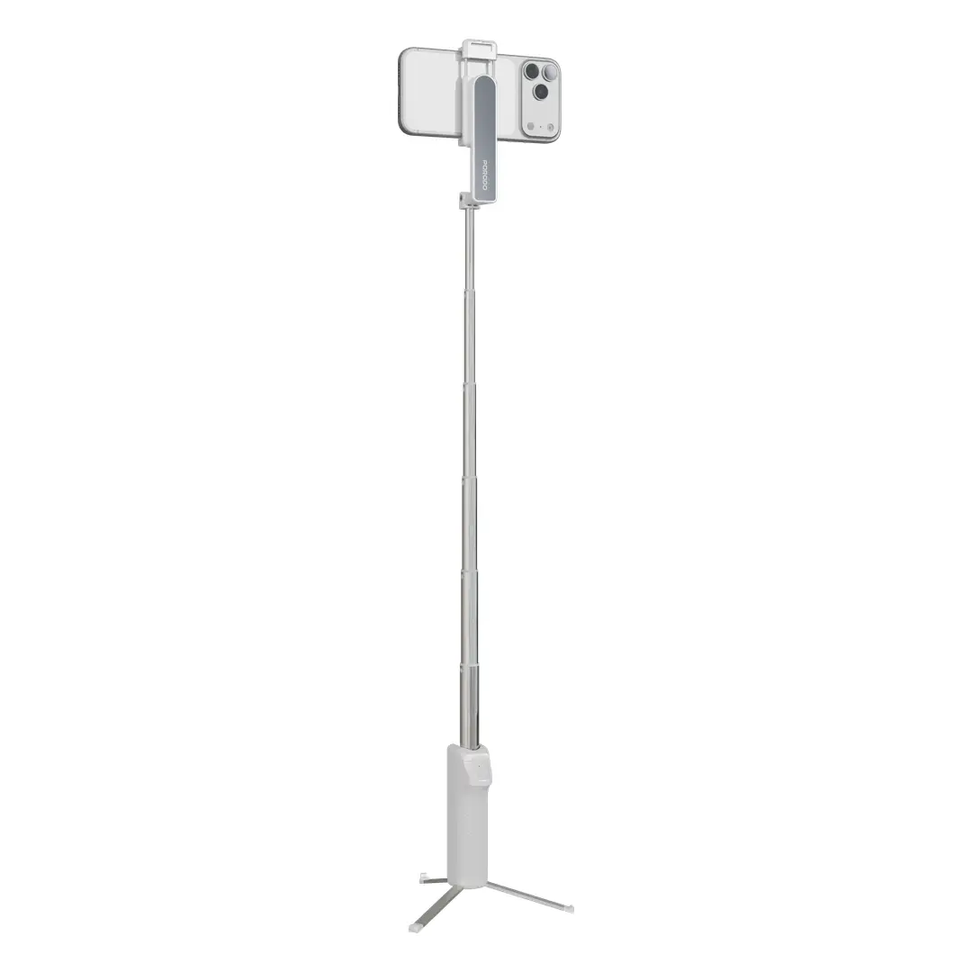 Porodo Malibu Selfie Stick with Tripod and BT Shutter Button - White