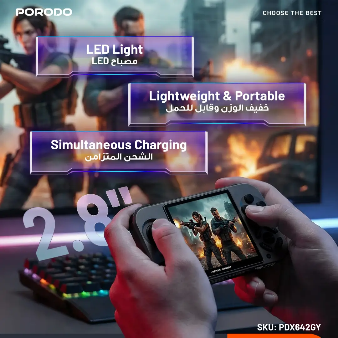 Porodo Gaming Powerplay Magsafe Power Bank with Built-in Games & 2.8" Display