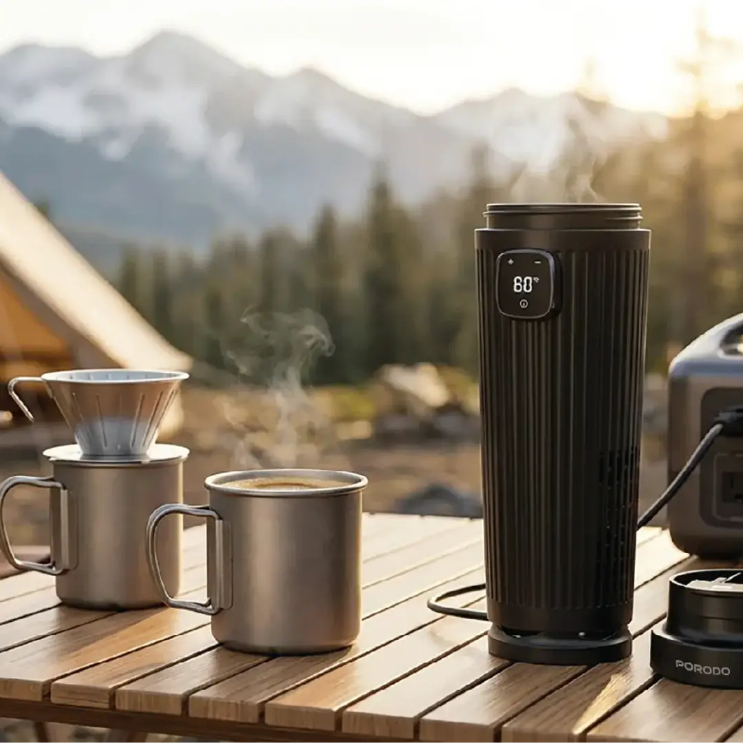 Porodo Kettura Portable Hot & Cold Car Kettle, 350mL, Black