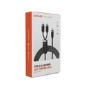 Porodo Type-C & Lightning Fast Charging Cable - Black