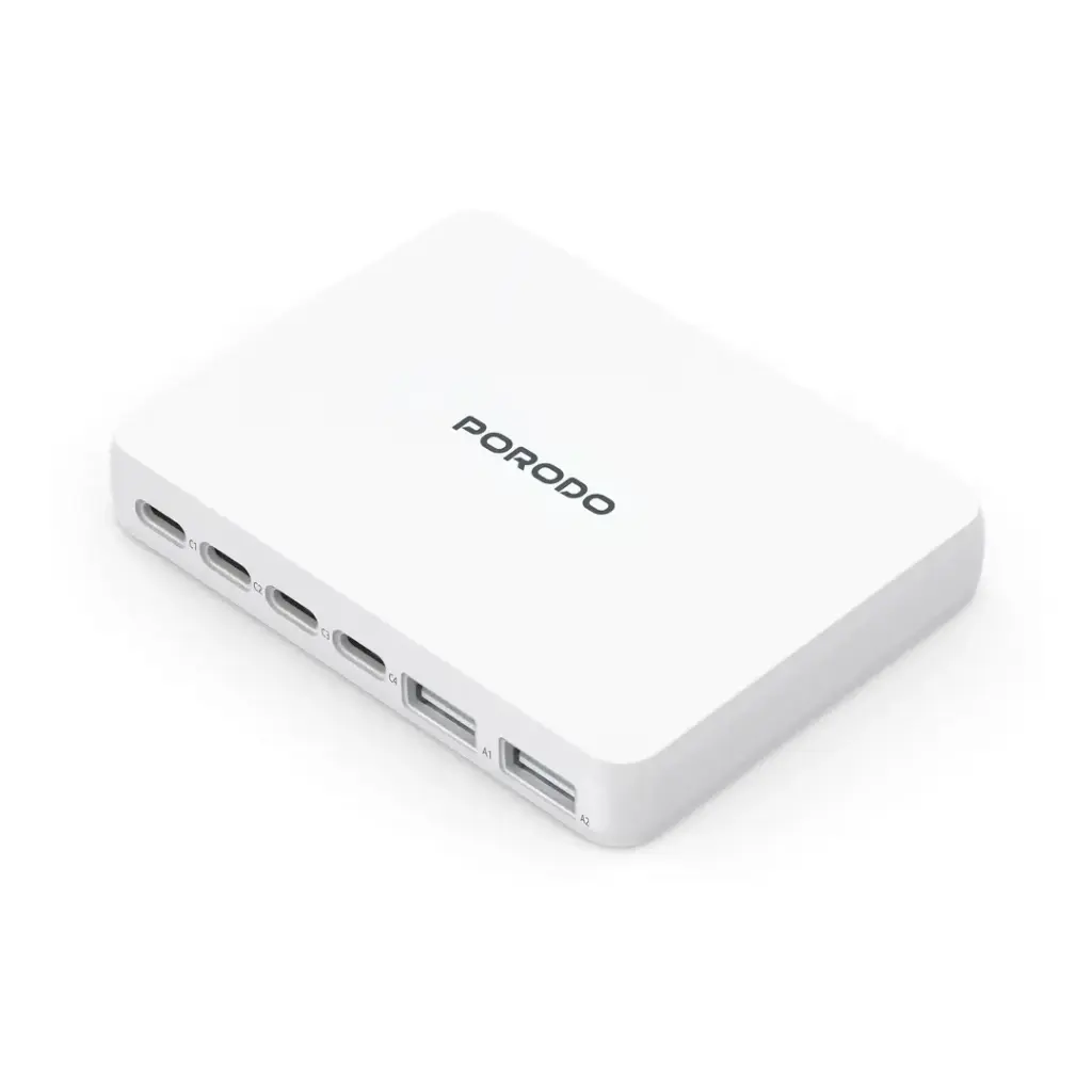 Porodo-Velora-100W-4x-USB-C-2x-USB-A-GaN-Wall-Charger-UK-Plug-White-5.webp