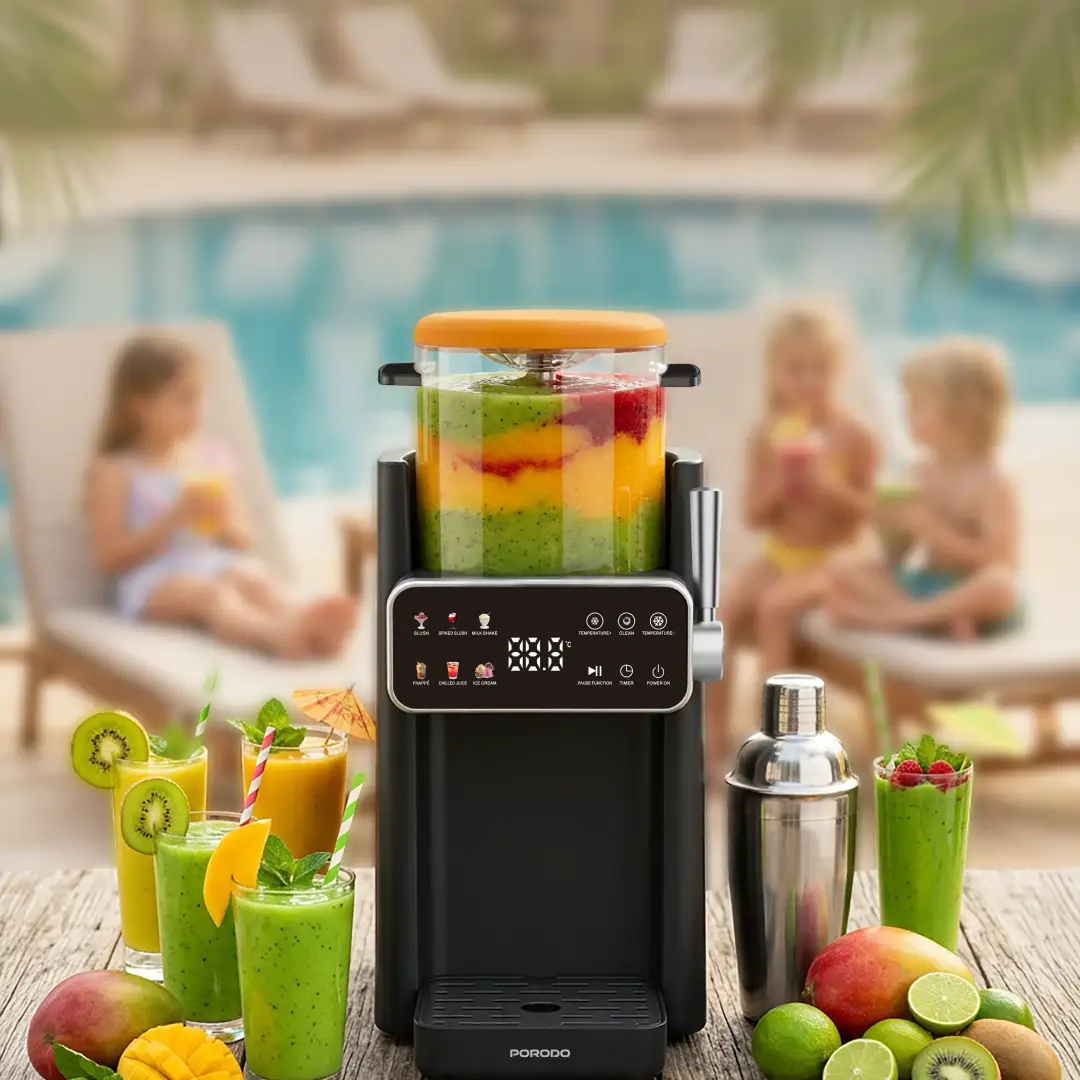 Porodo Lifestyle Frappé Ice Cream & Slushie Maker - Black & Orange