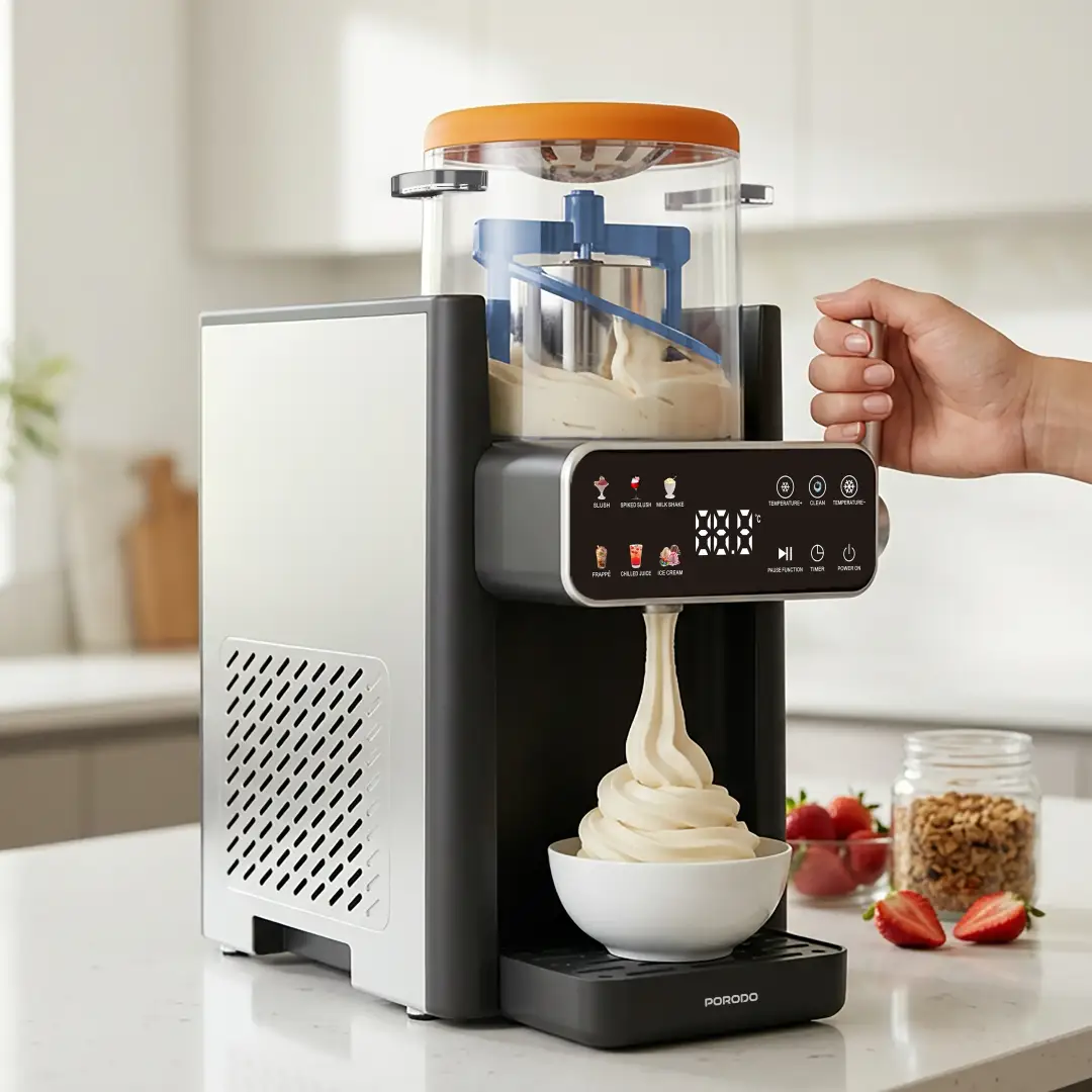 Porodo Lifestyle Frappé Ice Cream & Slushie Maker - Black & Orange