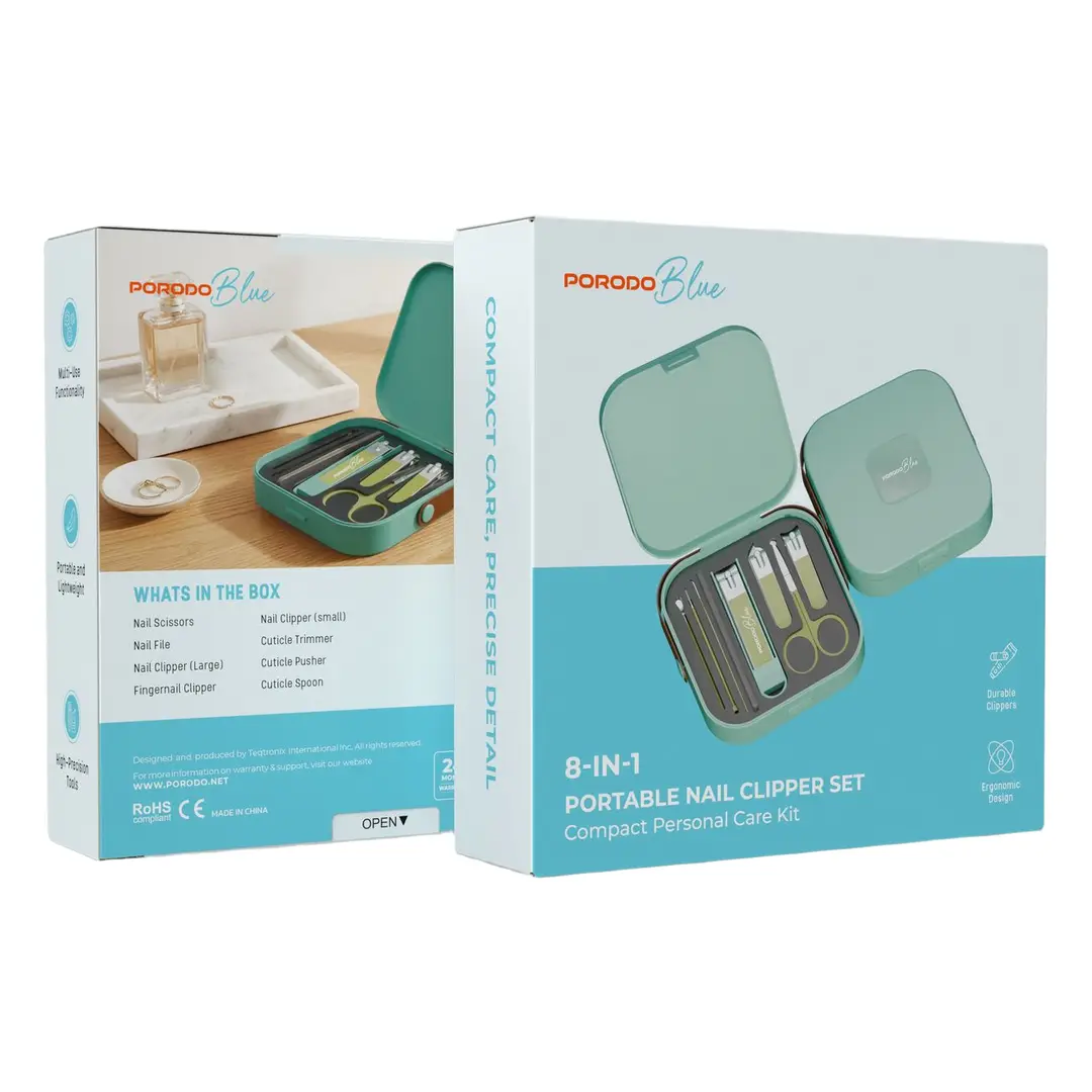 Porodo Lifestyle Mini Pocket Nail Kit 8-in-1 (PB10GN)
