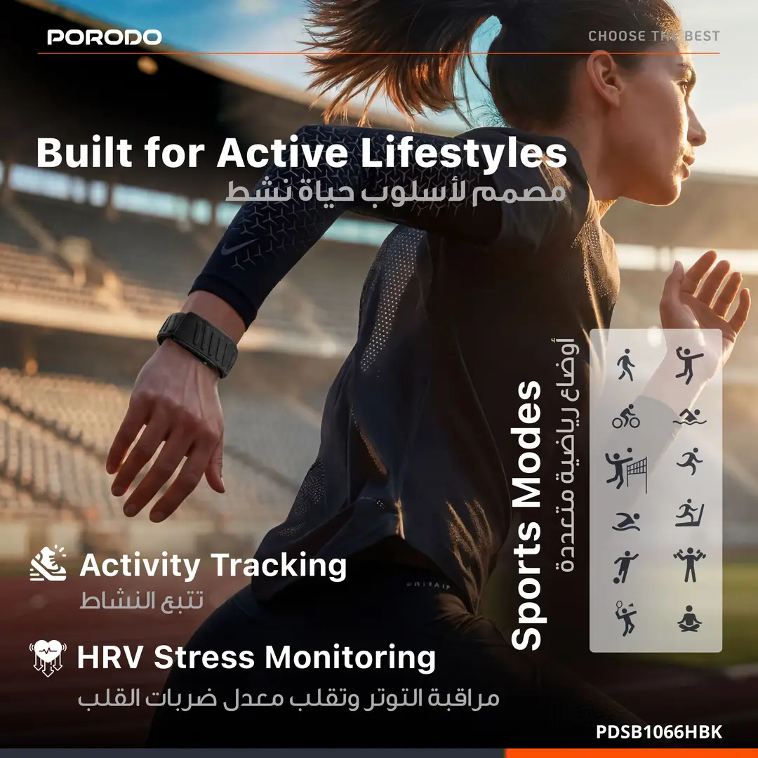 Porodo TrackFit Apex Screenless Fitness Tracker with ECG