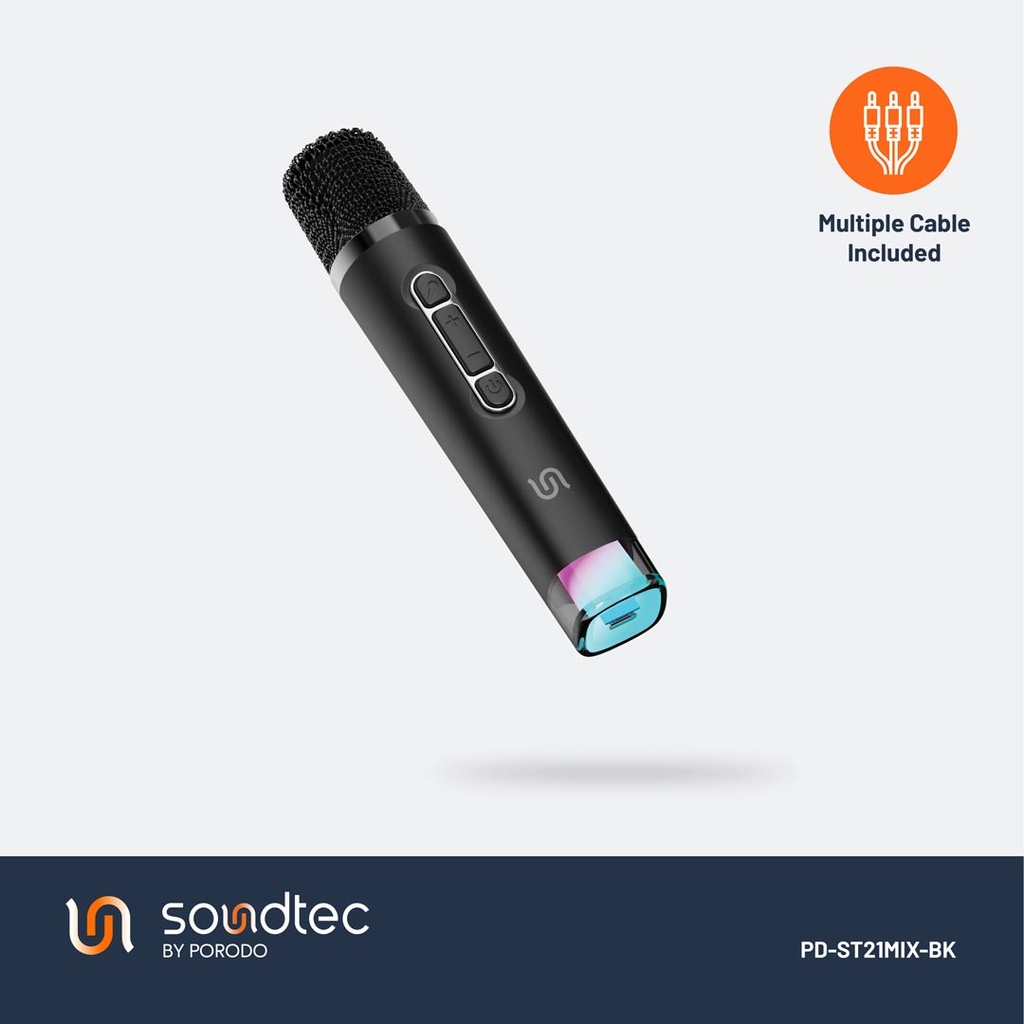 Porodo Soundtec Audiolink Multi-Platform Audio Mixer and Speaker - Black