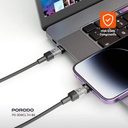 Porodo Braided 30W PD C to Lightning Fast Charging Cable with Transparent Head 1.2M 