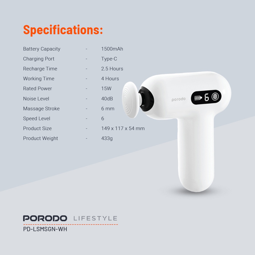 Porodo Lifestyle Active Precision Massager - White