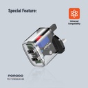 Porodo Dual Output Transparent Charger 2.4A UK - Black
