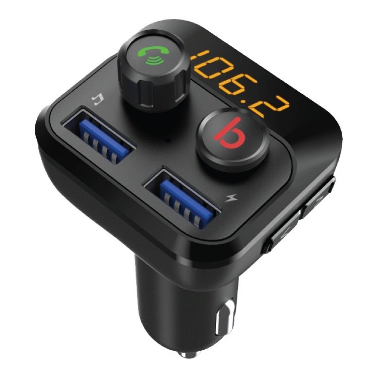 Porodo Wireless FM Transmitter Car Charger 3.4A with Bass Boost