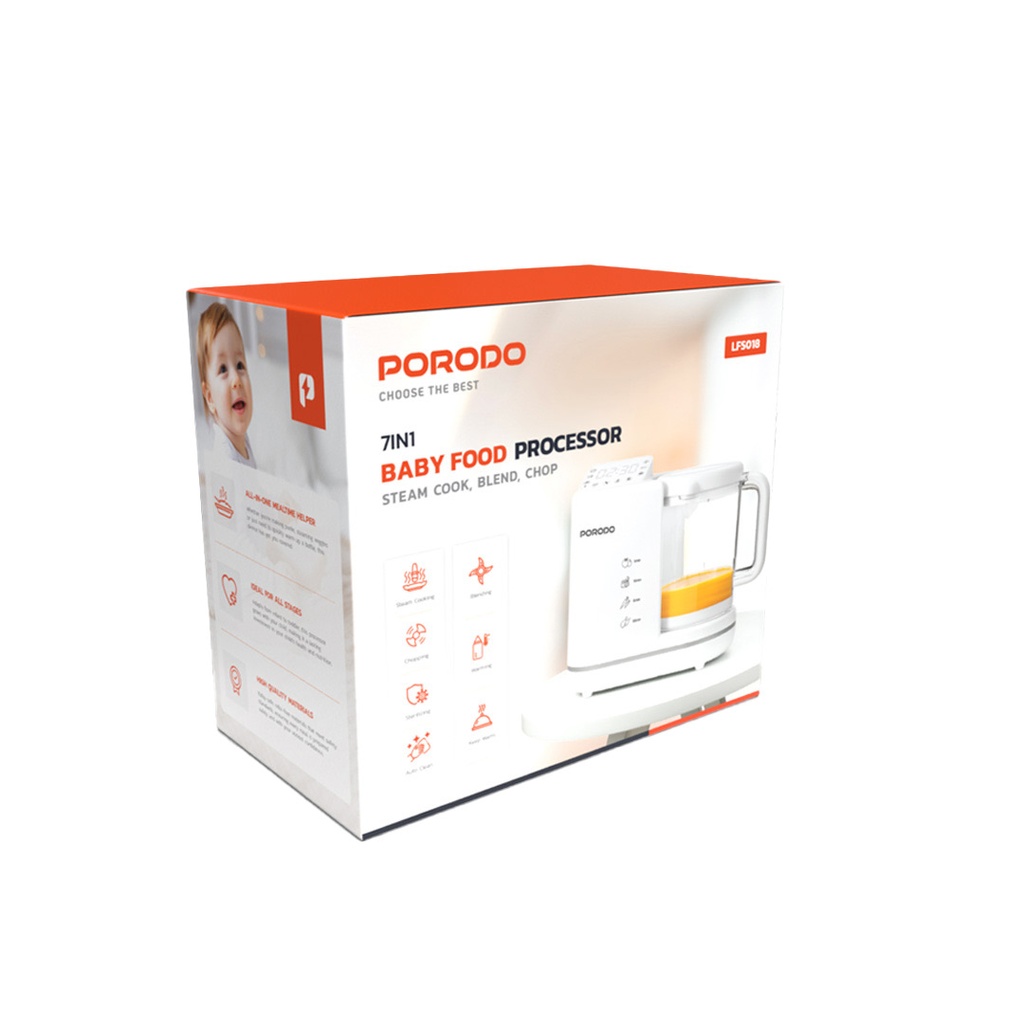 Porodo 7 In 1 Baby Food Processor - White