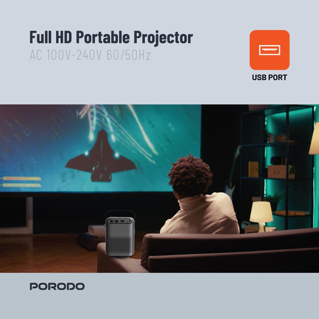 Porodo Full HD Portable Projector