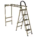 Porodo Lifestyle 5-Step Ladder & Clothes Rack - Champagne