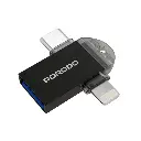 Porodo 3-in-1 OTG Adapter - Black