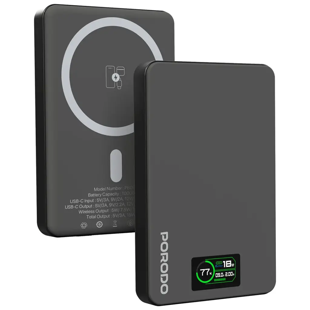 Porodo 10000mAh MagSafe Power Bank - Dark Gray