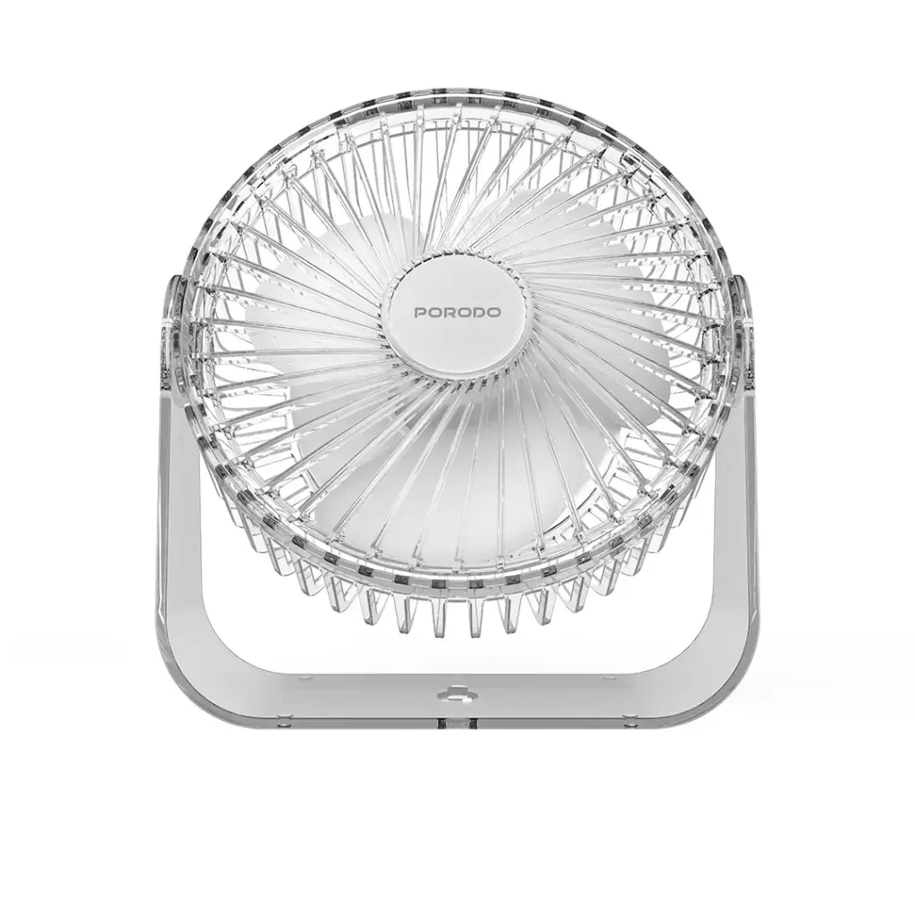 Porodo Lifestyle Portable Transparent Cooling Fan - Clear