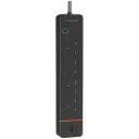 لوحة طاقة ذكية بورودو شارجلينك 4 منافذ AC و USB-C - أسود
