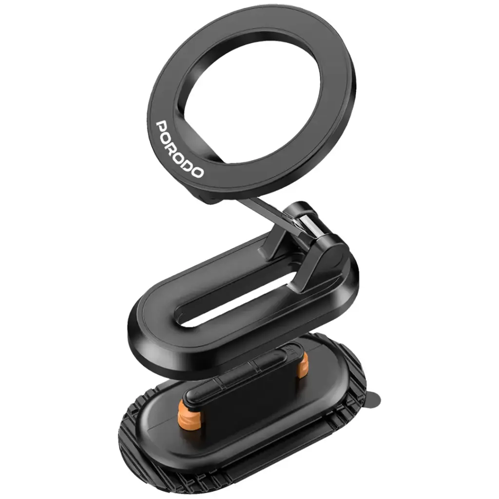 Porodo GripFold MagSafe Rotatable Car Mount 360° Full Rotation - Black
