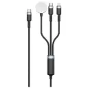 كابل شحن بورو دو تريولنك 3 في 1 Type-C و Lightning و iWatch - أسود