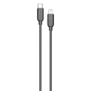 كابل بورودو سيليكون USB-C إلى Lightning - أسود