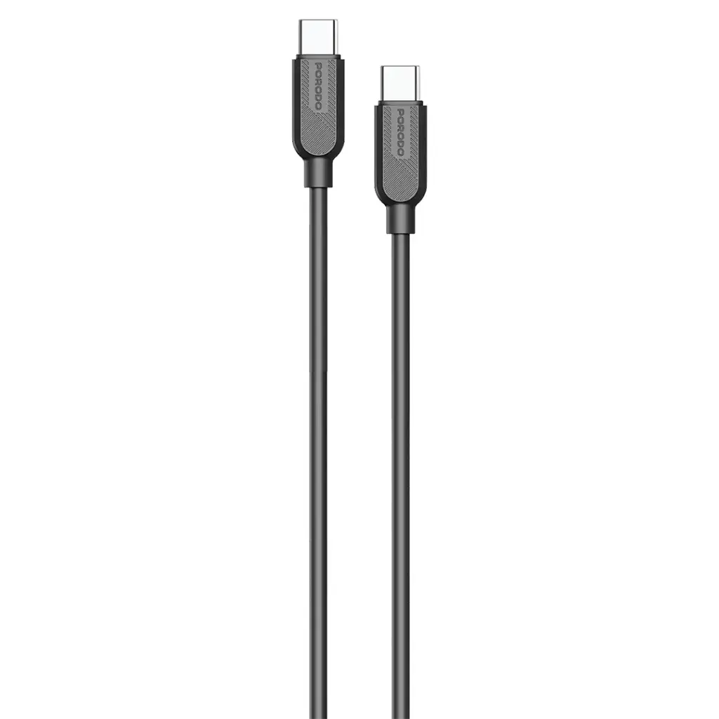 كابل بورودو سيليكون USB-C إلى USB-C - أسود