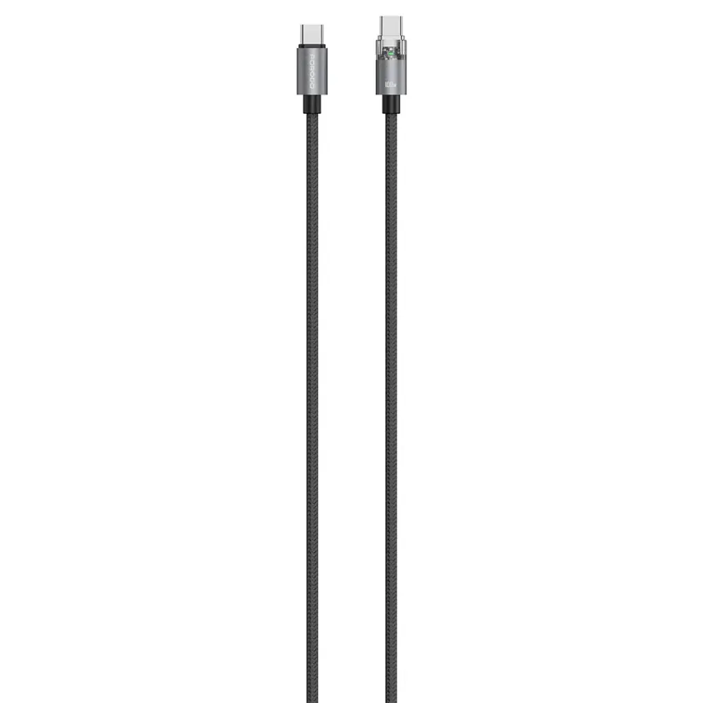 بورودو كابل USB-C إلى USB-C بسرعة عالية 100 واط - أسود