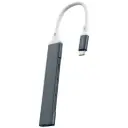 Porodo Aluminum Multi-Port USB-C Hub with 5Gbps Data Transfer - Gray