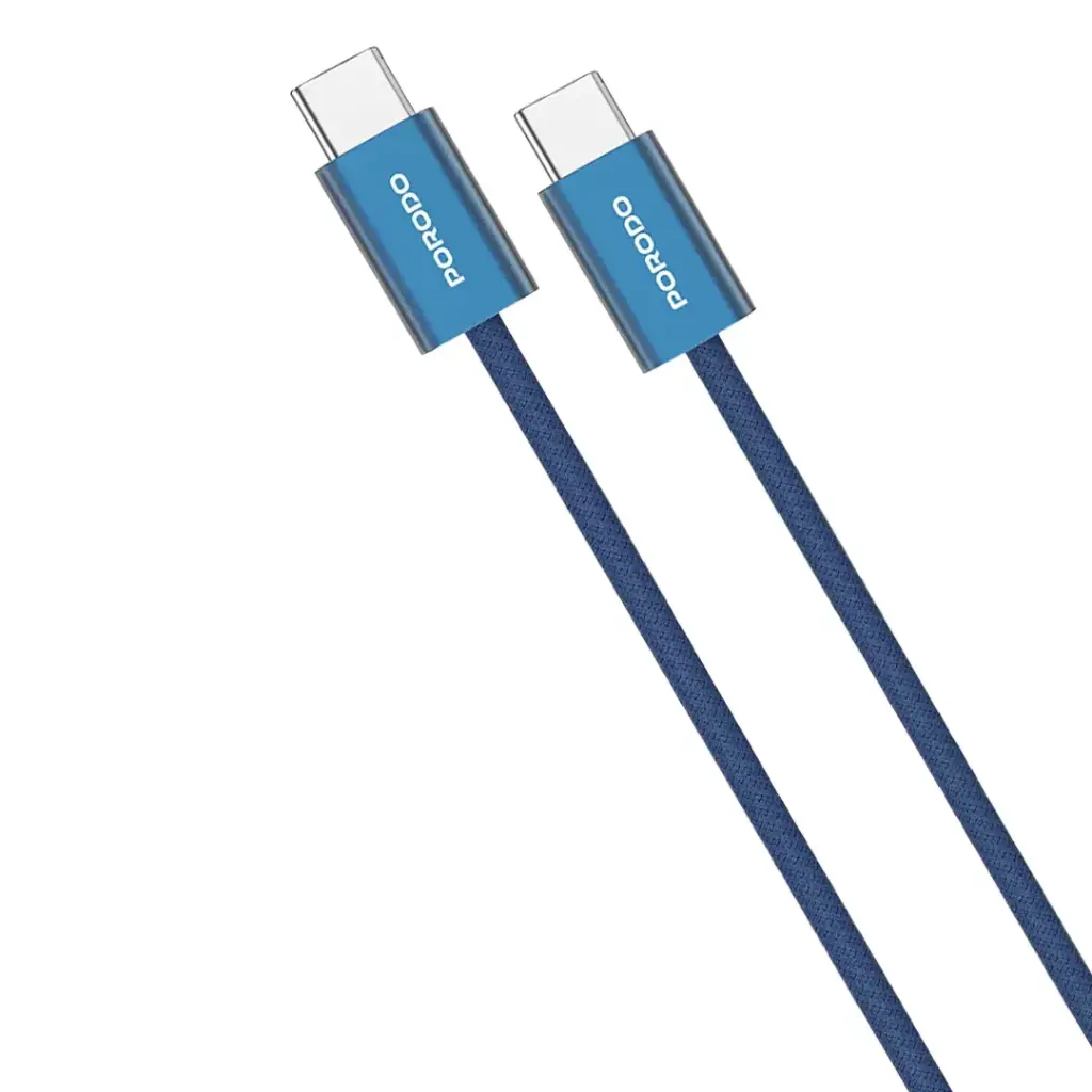 كابل USB-C مضفر عالي السرعة للشحن ونقل البيانات من بورودو - برتقالي