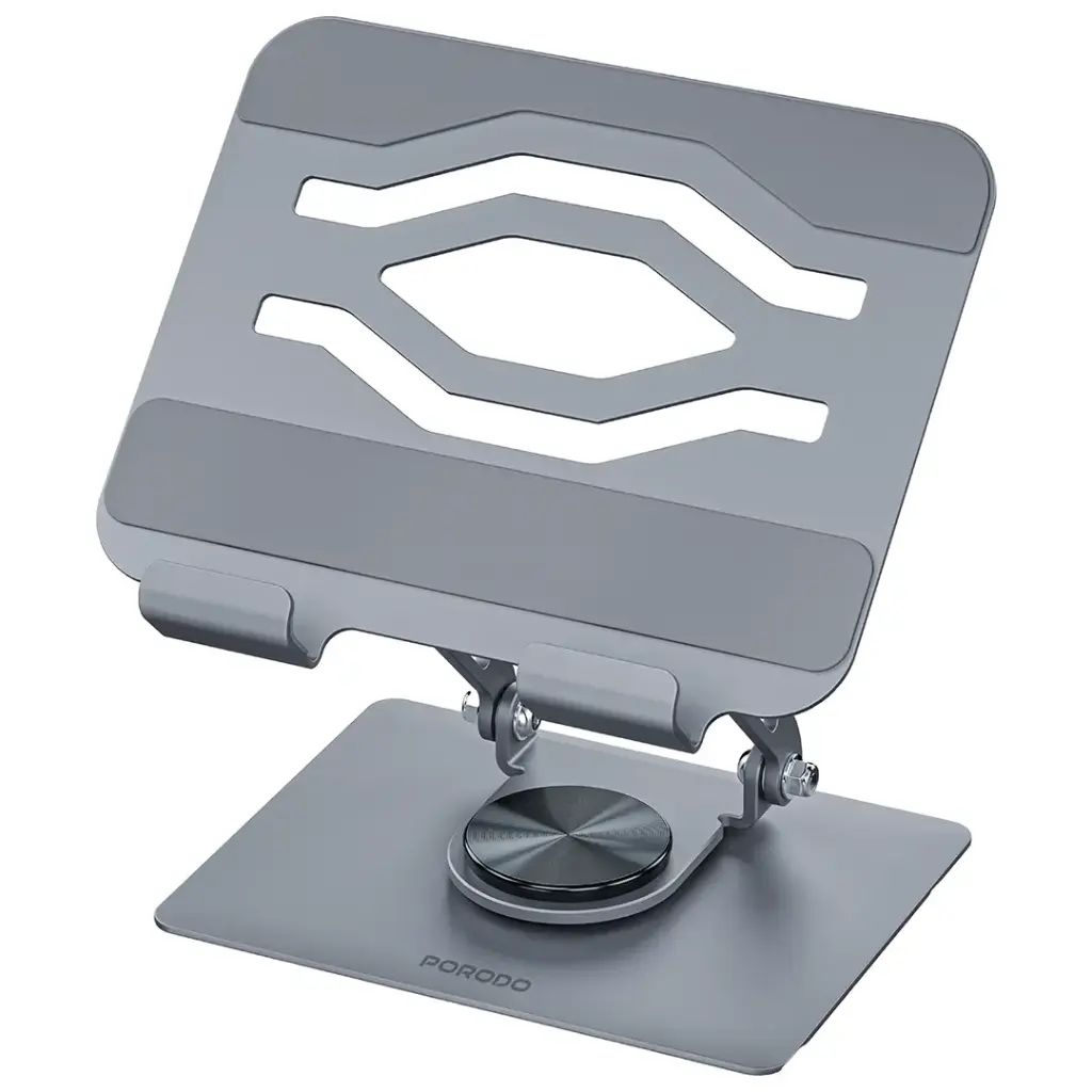Porodo Zelo 360° Rotatable Tablet Holder with Silicone Grips - Gray