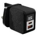 شاحن Porodo Quantum GaN 30W Multi-Port مع شاشة رقمية - أسود