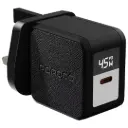 Porodo Quantum GaN 45W USB-C Wall Charger with Digital Display - Black
