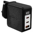 Porodo Quantum GaN 65W Multi-Port Charger with Digital Display - Black