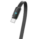 كابل شحن ونقل بيانات Porodo 100W LED USB-C إلى USB-C من الجلد