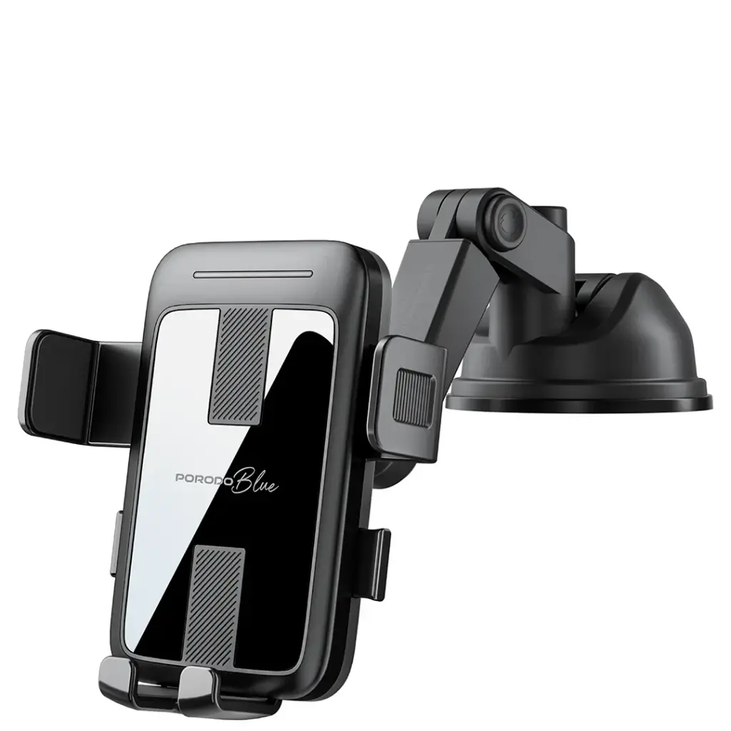 Porodo Blue Car Phone Holder Multi-Surface Mounting - Black