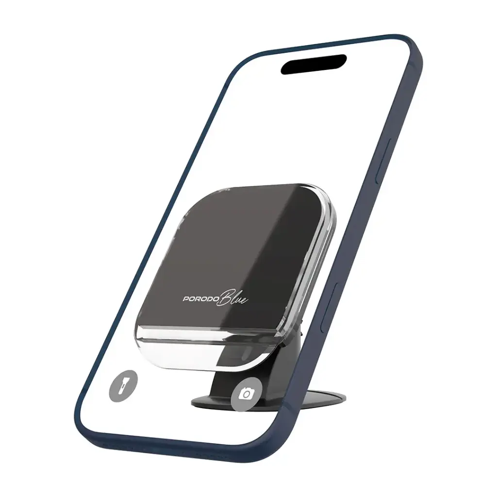 Porodo Blue MagSafe Car Phone Mount with Strong Magnetic Hold - Black